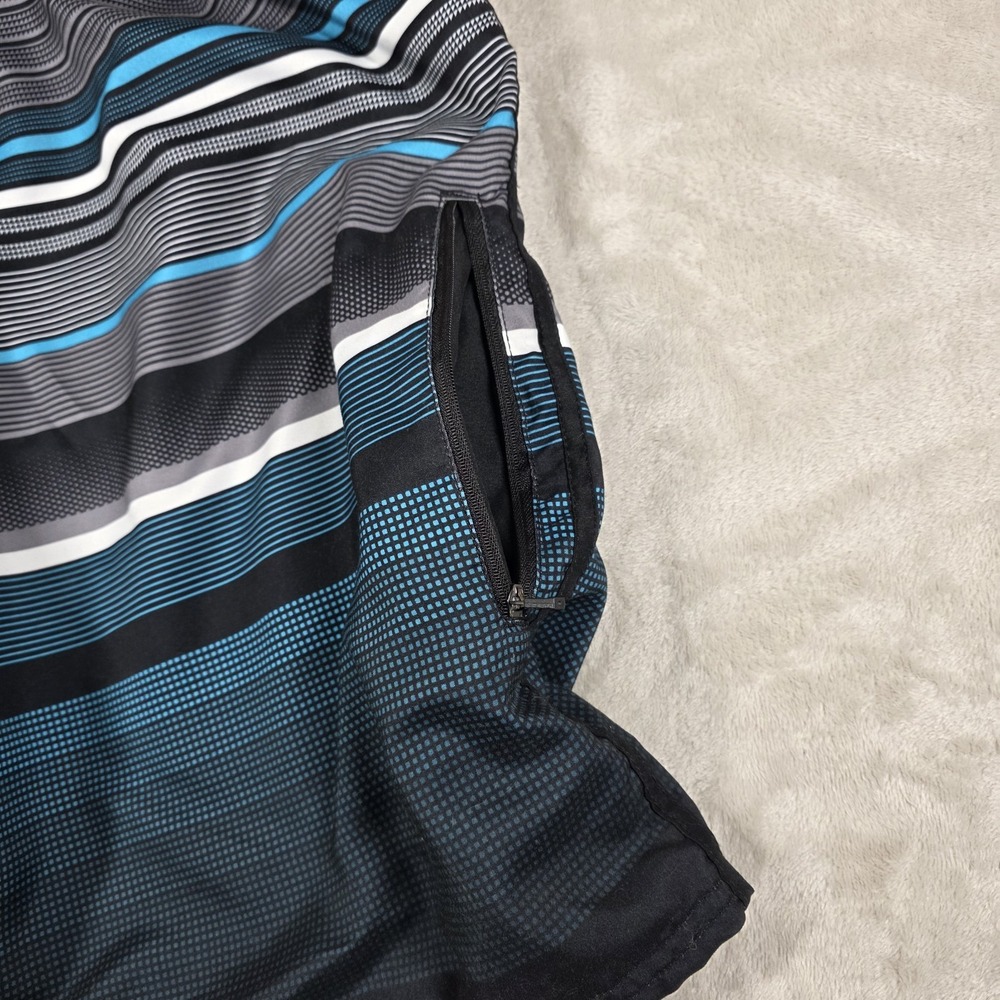 OP Ocean Pacific Mens Surfer Blue Striped Board Swim Shorts Sz M 32-34, Lined - Picture 8 of 9